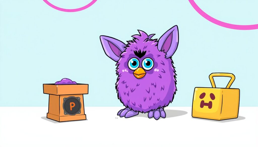 Generate an image of the Furby Purple Interactive Toy, showcasing its unique purple color and interactive features.