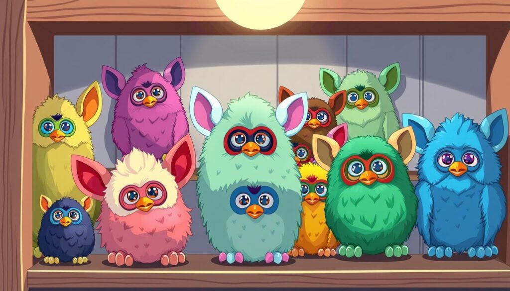 Image of a vintage Furby collection